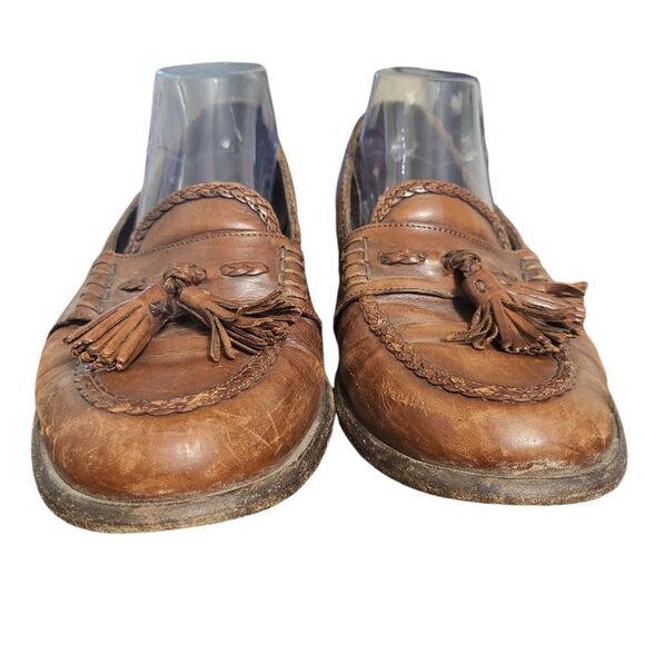 Cole Haan Bragano Brown Leather Tassle Mens Loafers Italy 9 - Picture 5 of 10
